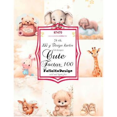 Toppers Cute factor 100 3x8design 7x10cm 200g